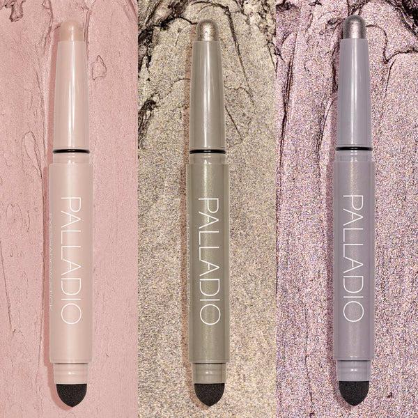 palladio Gleaming Rose Quartz Eyeshadow Stick Trio none