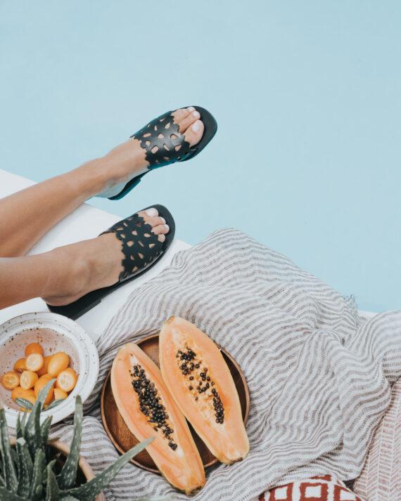 Pallas Black Greek Slippers