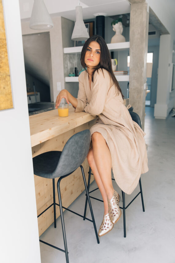 Pallas Greek Shoes Champagne