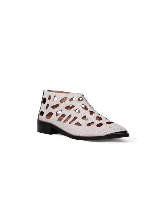 Pallas Greek Shoes White Crakle