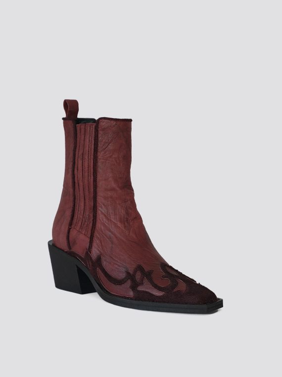 Pallas Mid-height Fire Boots Burgundy