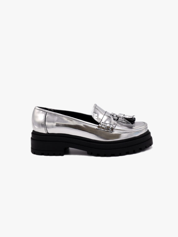 pallas Mirror Mocassins Silver