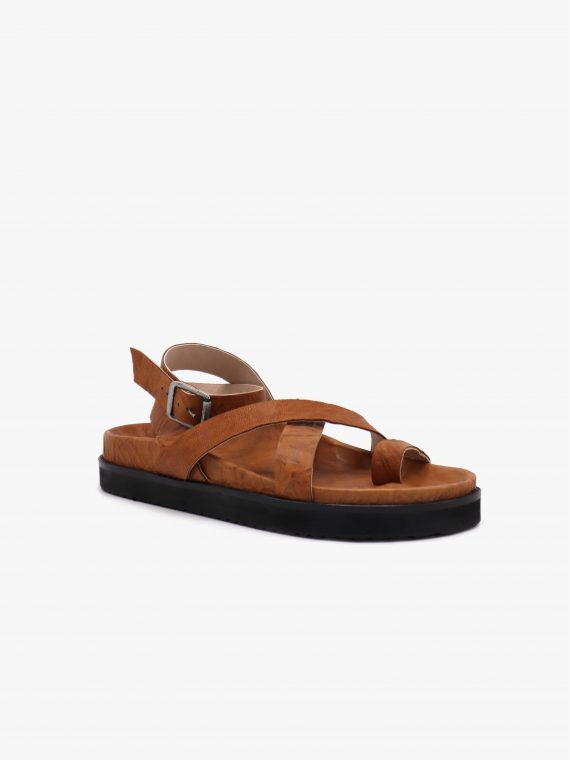 Pallas Strap Slippers Tan