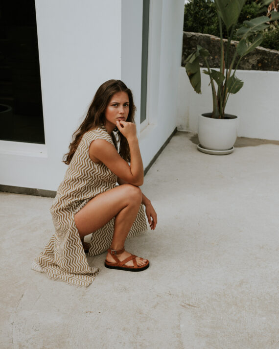 Pallas Strap Slippers Tan