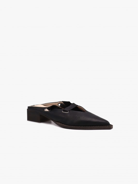 Pallas Tied Mules Black