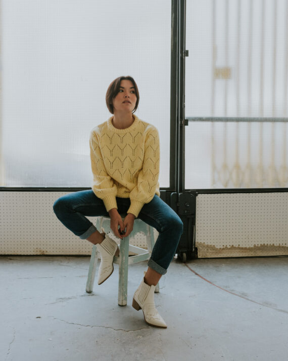 Pallas West Texture Off White Boots