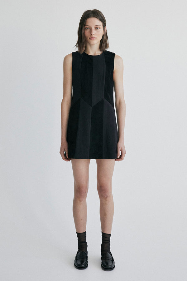 Palma Martîn Fellini Suede Panel Mini Dress Gray