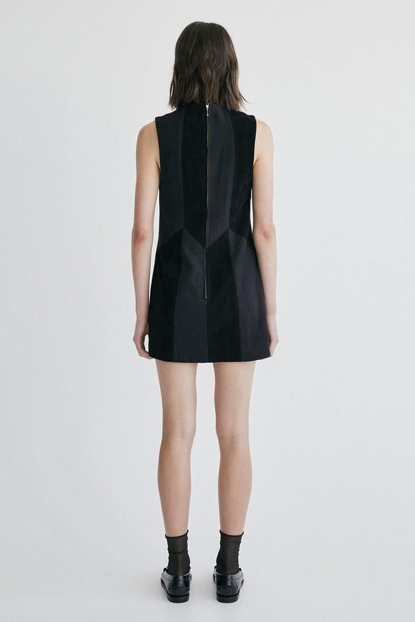 Palma Martîn Fellini Suede Panel Mini Dress Gray