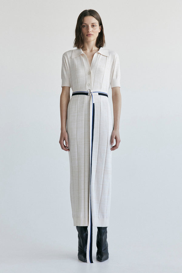 palma martîn Intera Knitted Polo Dress gray