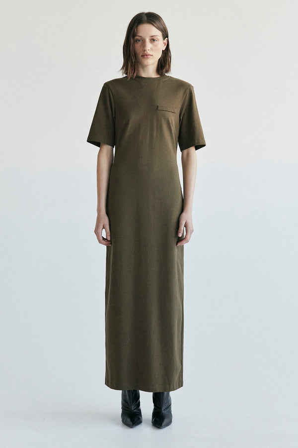 palma martîn Strada Maxi T-shirt Dress - Olive gray