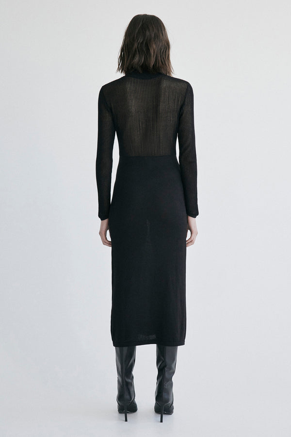 Palma Martîn Two Hearts Long-Sleeved Knitted Dress Gray