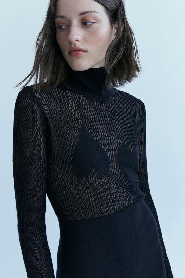 Palma Martîn Two Hearts Long-Sleeved Knitted Dress Gray