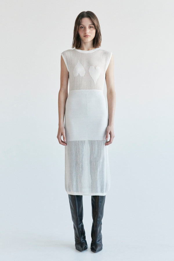 palma Martîn Two Hearts Sleeveless Knitted Dress Gray