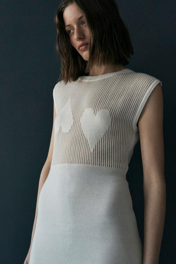 palma Martîn Two Hearts Sleeveless Knitted Dress Gray