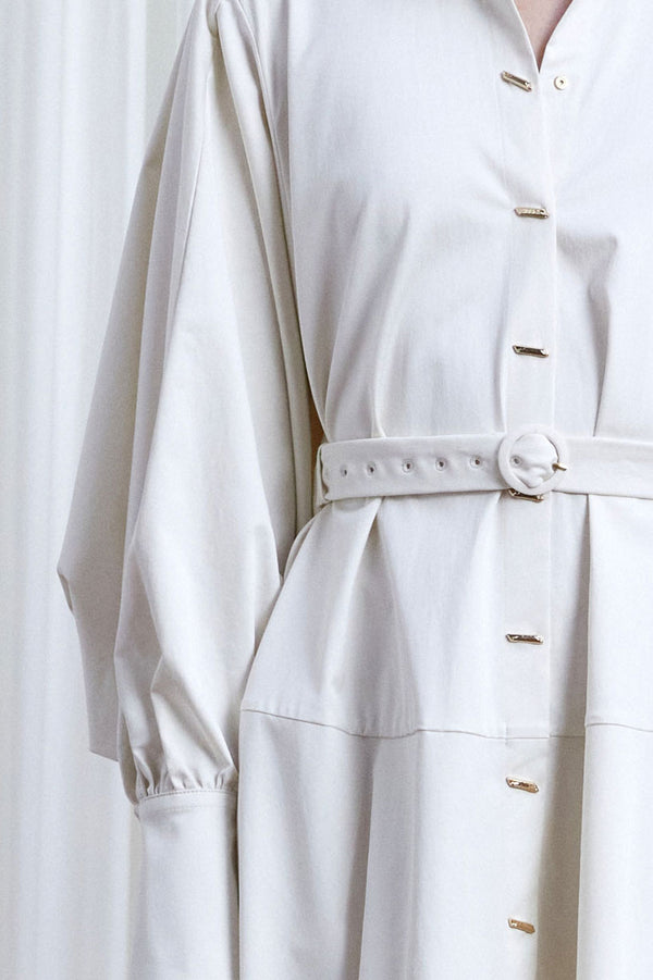 Palmer Harding Comfort Found Day Dress Ivory Cotton Twill