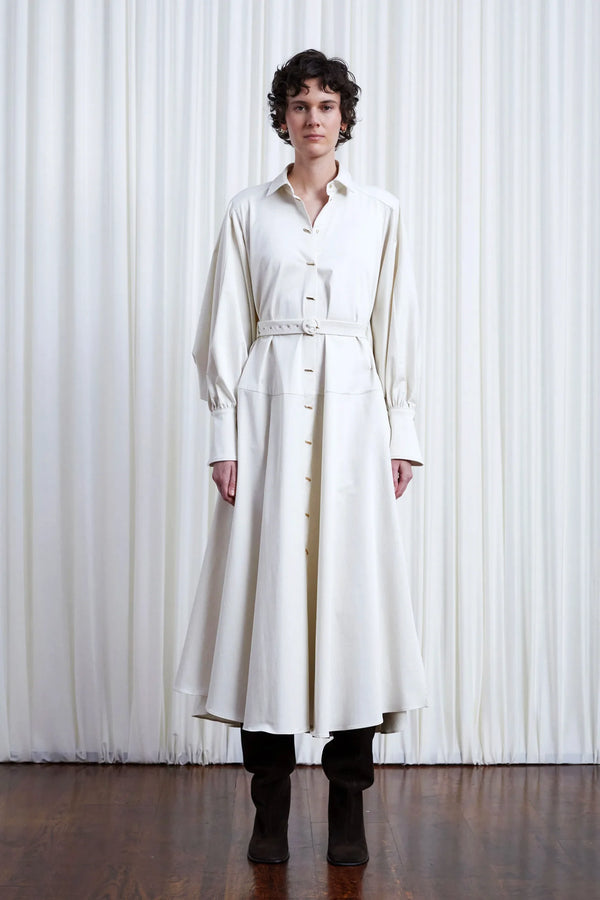 palmer harding Comfort Found Day Dress Ivory Cotton Twill