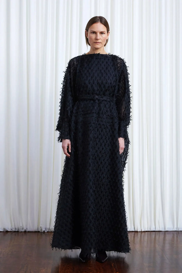 palmer harding Comfort Found Gown Black Organza Fringe