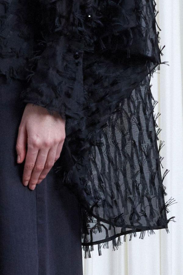 Palmer Harding Comfort Found Shirt Black Organza Fringe