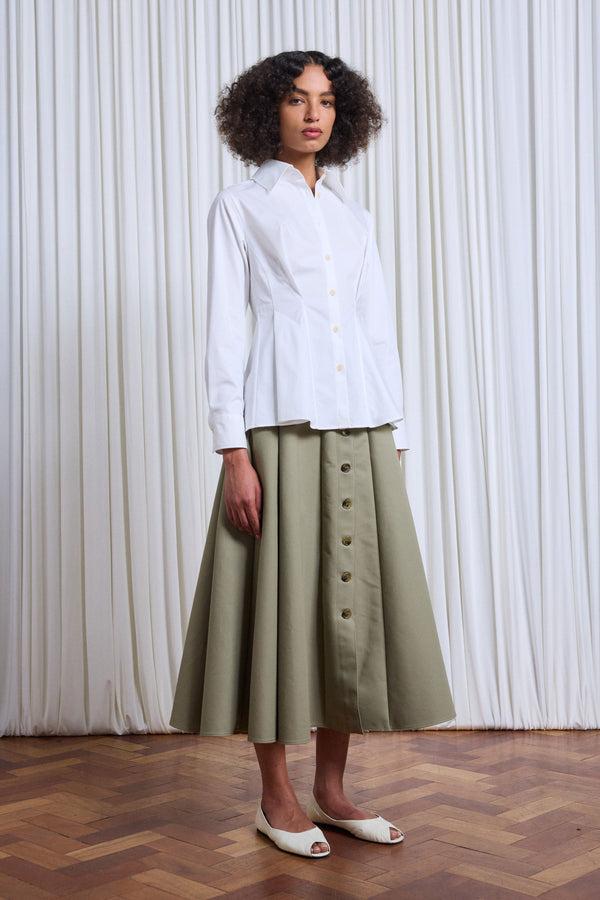 Palmer Harding Contour Shirt Pleated Waist Long Sleeve Shirt