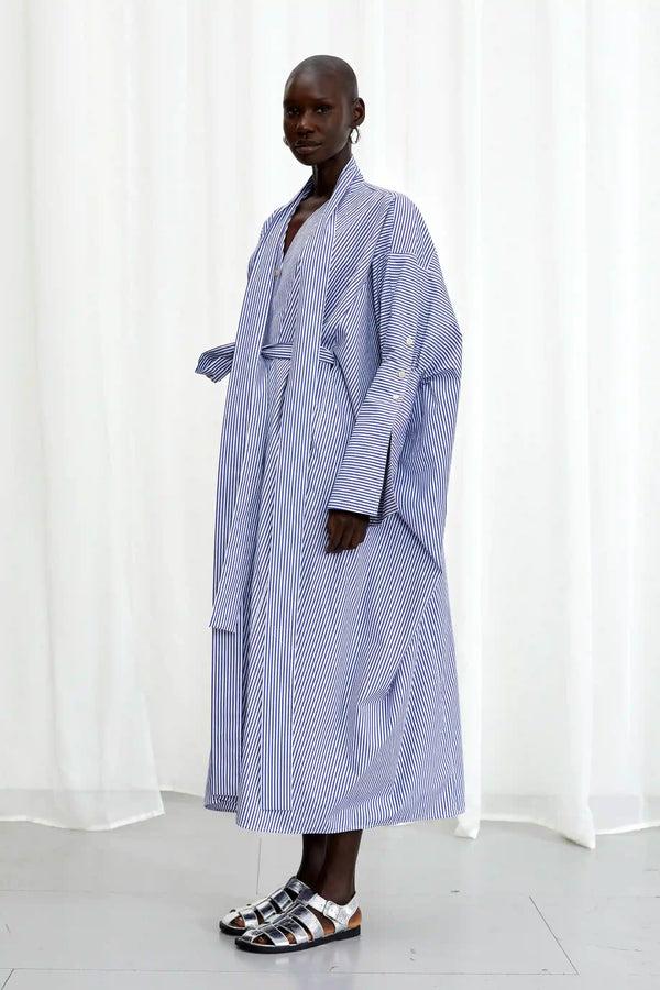 Palmer Harding Emotive Dress Blue Striped Cotton Oversized Dress