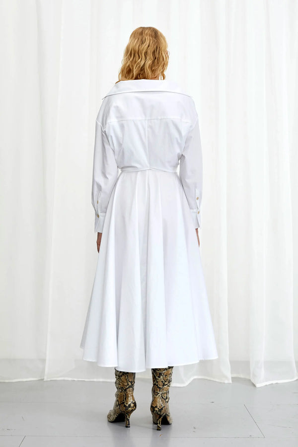 Palmer Harding Enfold Dress White Cotton Midi Dress