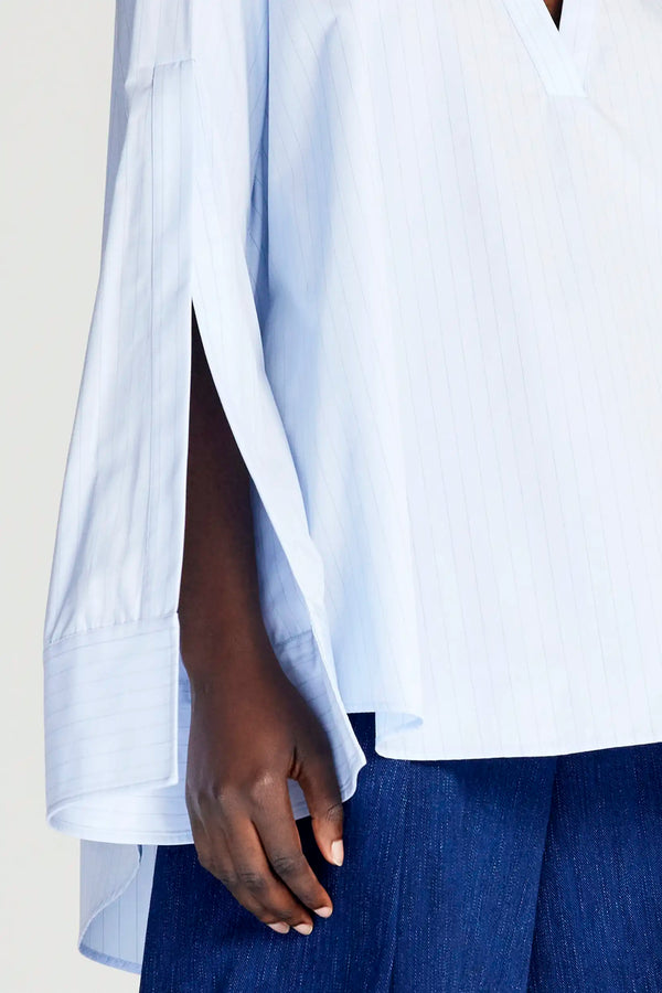 Palmer Harding Fracture Shirt Blue Cotton A-line Shirt