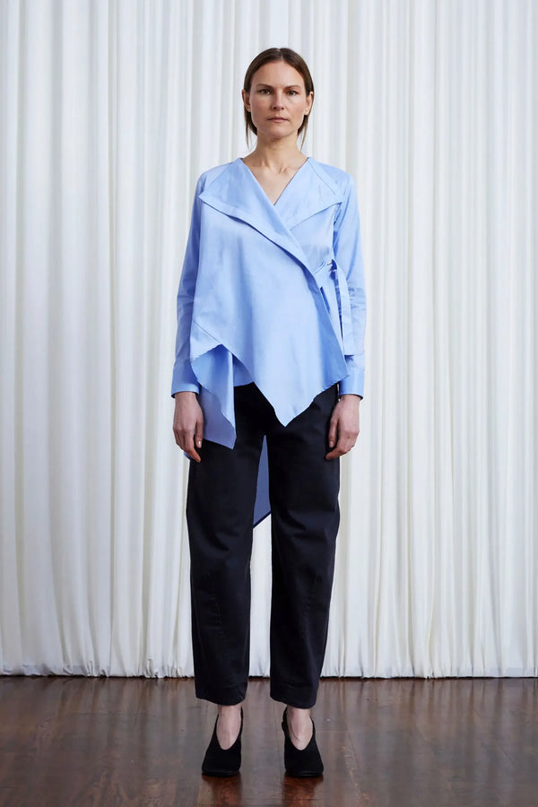 Palmer Harding Gentle Collide Shirt Blue Cotton Poplin