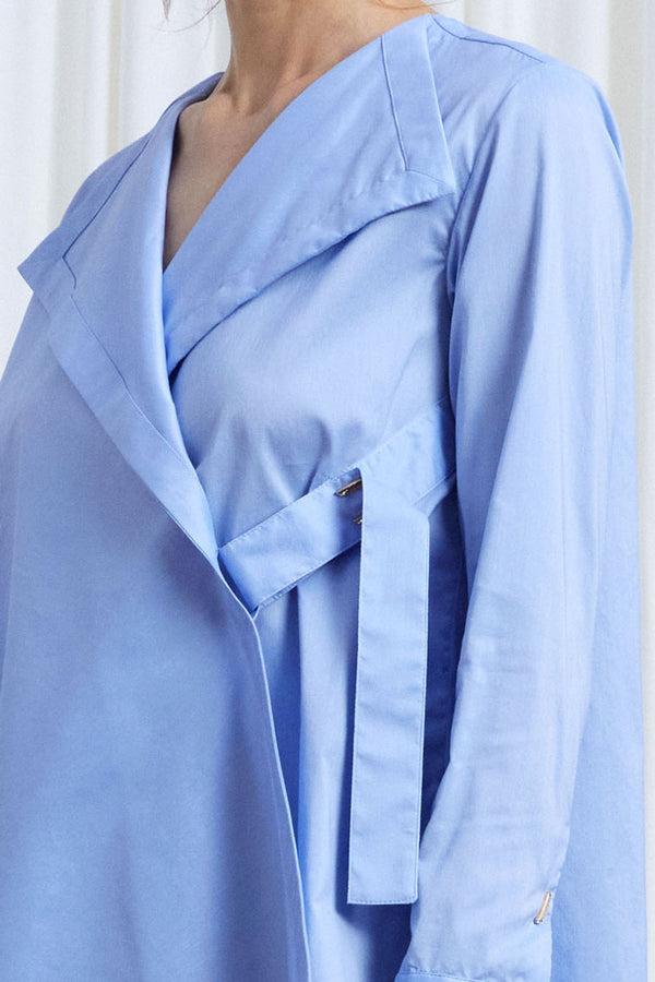 Palmer Harding Gentle Collide Shirt Blue Cotton Poplin