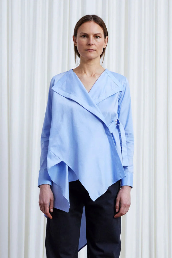 palmer harding Gentle Collide Shirt Blue Cotton Poplin