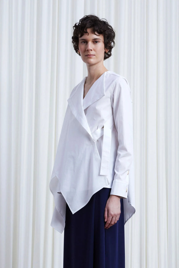 Palmer Harding Gentle Collide Shirt White Cotton Twill