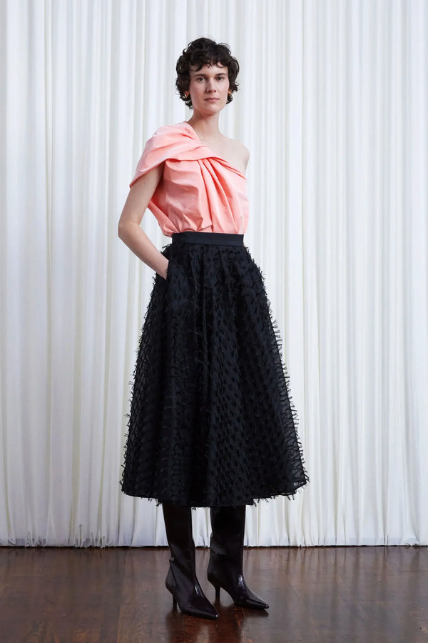 Palmer Harding Gentle Collide Skirt Black Organza Fringe