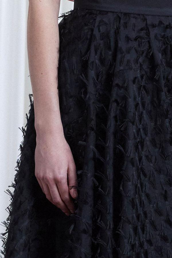 Palmer Harding Gentle Collide Skirt Black Organza Fringe