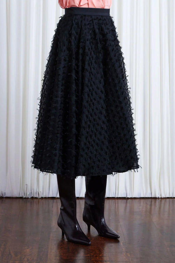 Palmer Harding Gentle Collide Skirt Black Organza Fringe