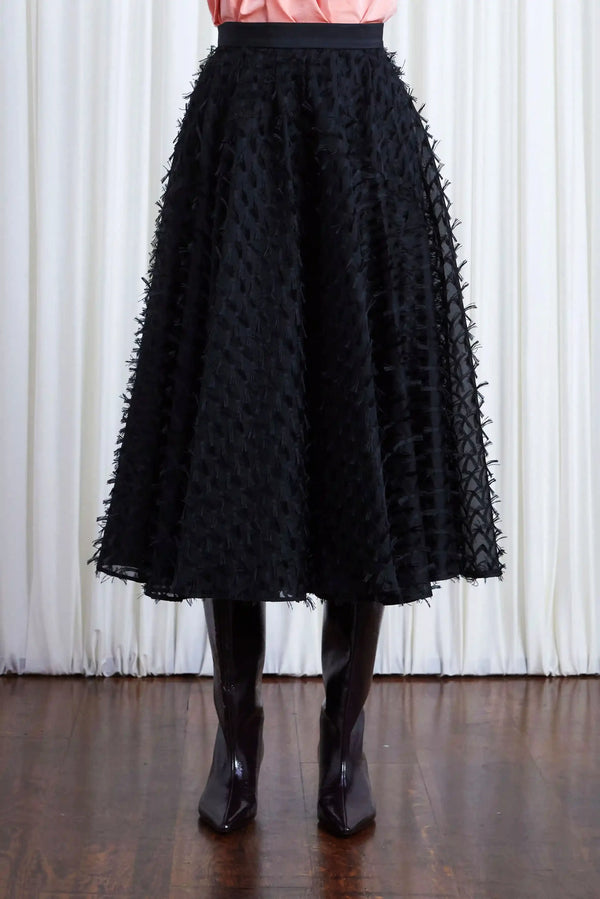 palmer harding Gentle Collide Skirt Black Organza Fringe