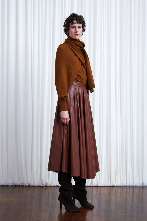 Palmer Harding Gentle Collide Skirt Mahogany Vegan Leather