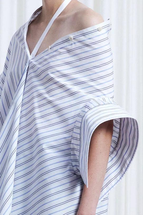 Palmer Harding Haven Shirt Striped Cotton Off Shoulder Loose Shirt