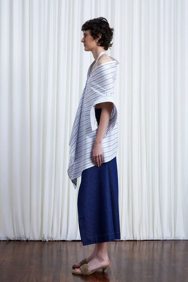 Palmer Harding Haven Shirt Striped Cotton Off Shoulder Loose Shirt