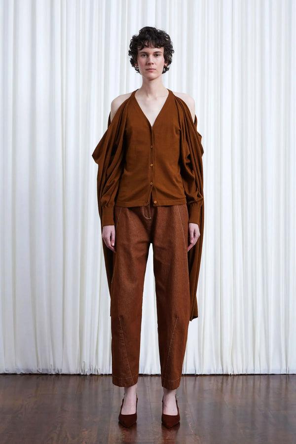 Palmer Harding In Your Arms Cardigan Tobacco Cotton Cashmere