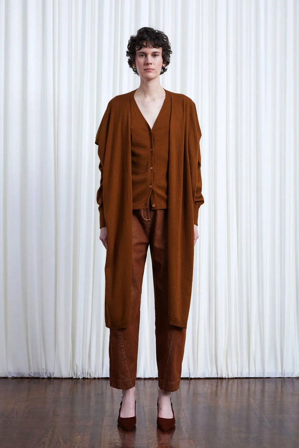 Palmer Harding In Your Arms Cardigan Tobacco Cotton Cashmere