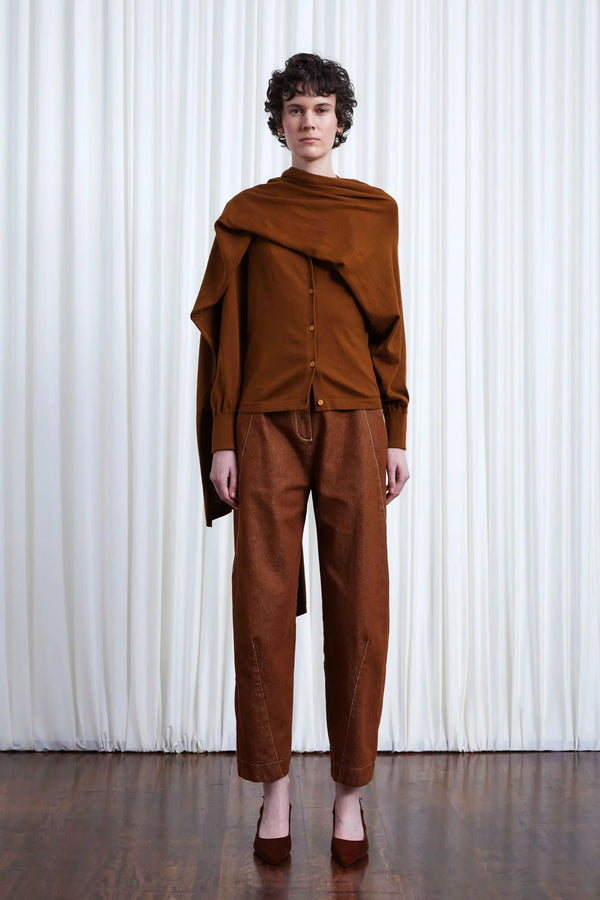 palmer harding In Your Arms Cardigan Tobacco Cotton Cashmere