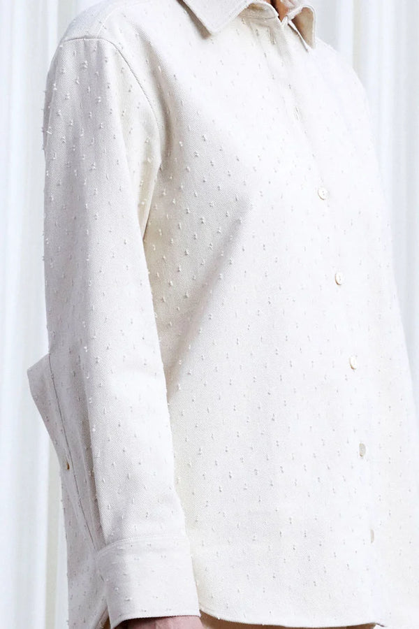 Palmer Harding Lovers Shirt Ecru Textured Denim Loose Fit Shirt