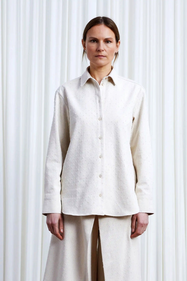 palmer harding Lovers Shirt ecru textured denim loose fit shirt