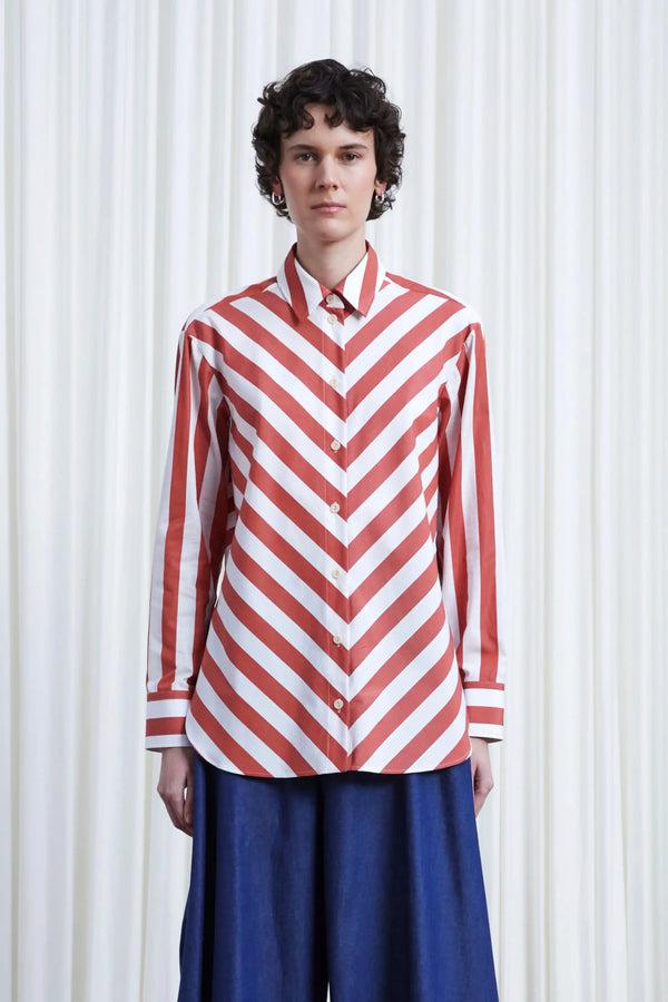 palmer harding Lovers Shirt red chevron stripe loose fit cotton shirt