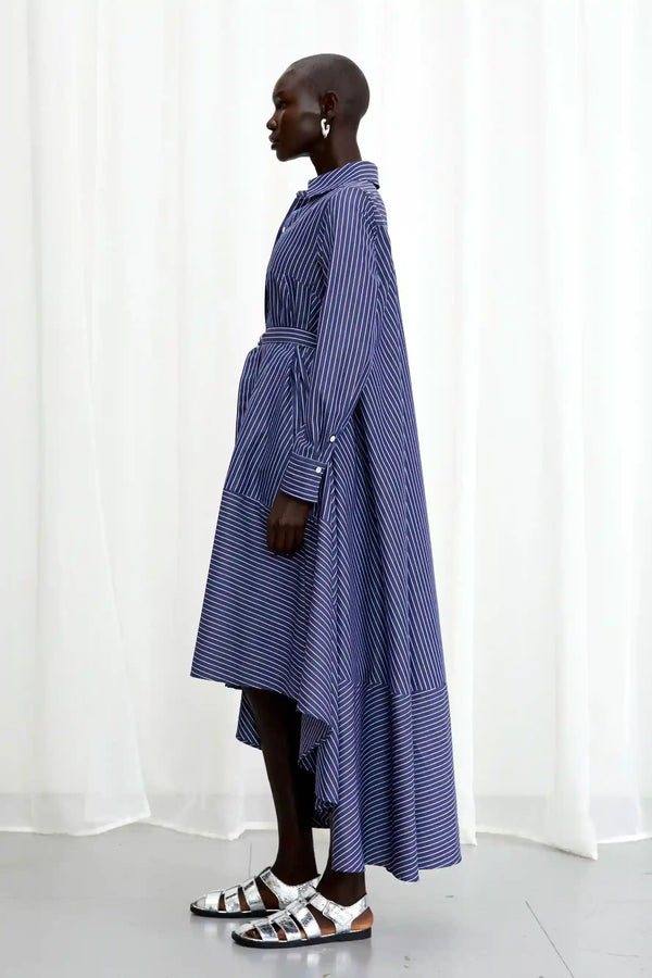 Palmer Harding Prosperity Dress Navy Striped Cotton A-line Dress