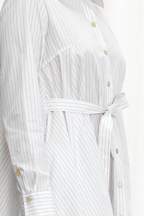 Palmer Harding Prosperity Dress White Striped Cotton A-line Dress