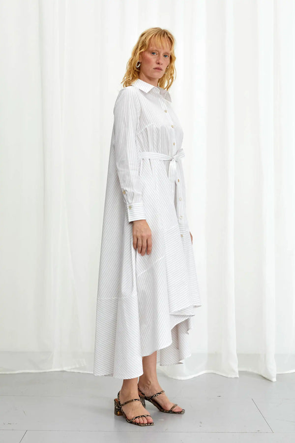 Palmer Harding Prosperity Dress White Striped Cotton A-line Dress