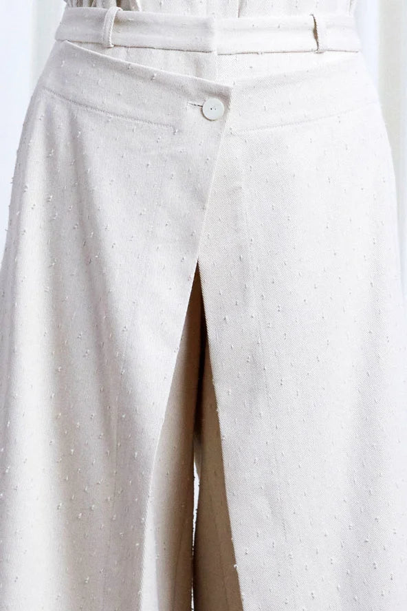 Palmer Harding Refuge Culotte Ecru Textured Denim Layered Culotte