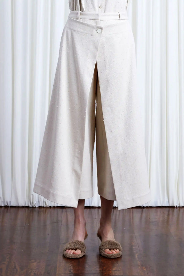 palmer harding Refuge Culotte ecru textured denim layered culotte