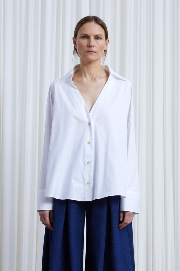 palmer harding Reset Shirt white cotton a-line shirt