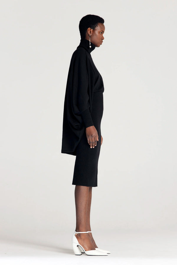 Palmer Harding Resolute Dress Black Knit Draped Dress